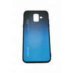 Husă Samsung Galaxy A6 2018, cu spate din sticlă în degrade, albastru