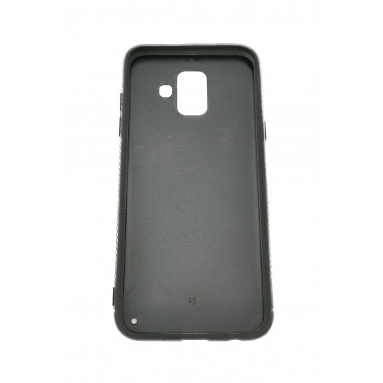Husă Samsung Galaxy A6 2018, cu spate din sticlă în degrade, albastru