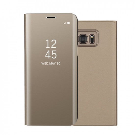 Husă Samsung Galaxy A6 2018, tip carte cu oglindă, auriu