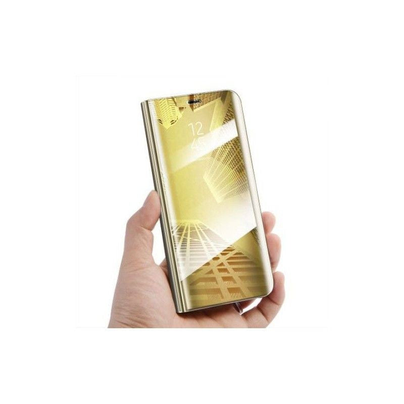 Husă Samsung Galaxy A6 2018, tip carte cu oglindă, auriu