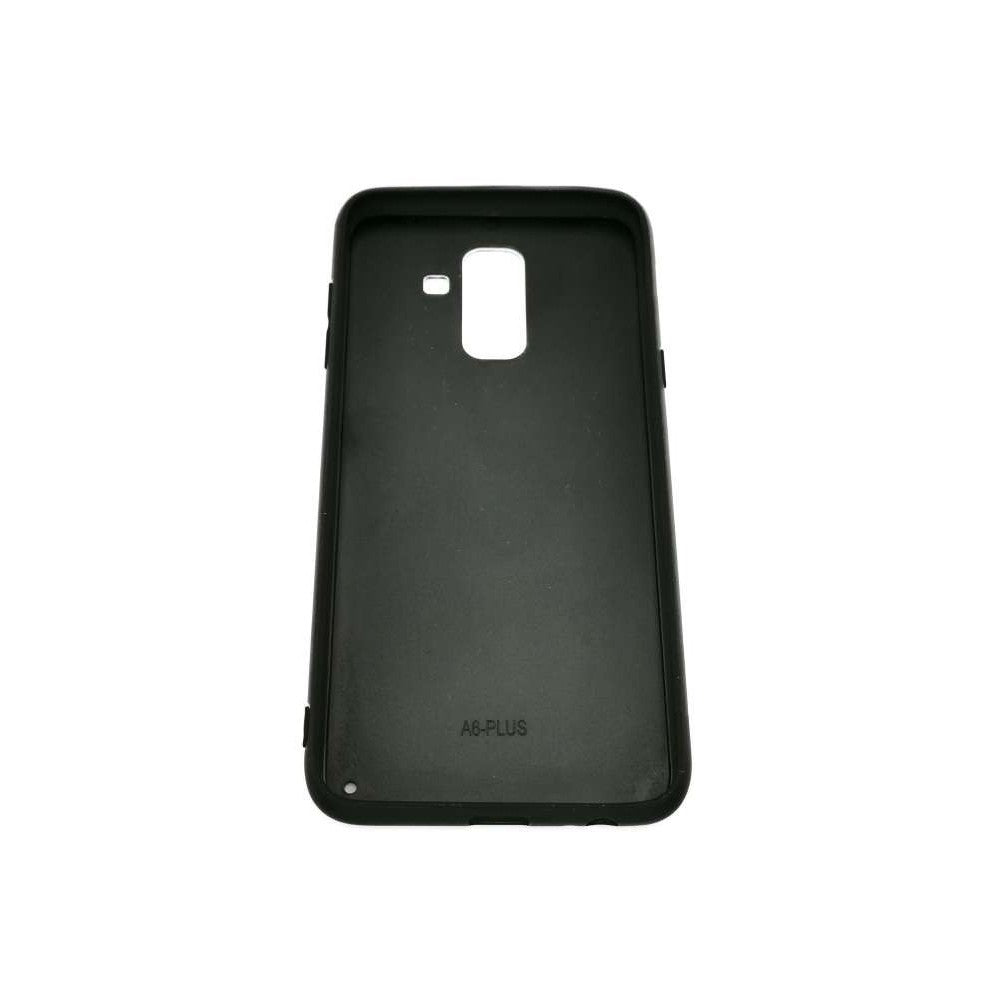 Husă Samsung Galaxy A6 Plus, cu spate din sticlă în degrade, albastru