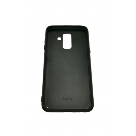 Husă Samsung Galaxy A6 Plus, cu spate din sticlă în degrade, albastru
