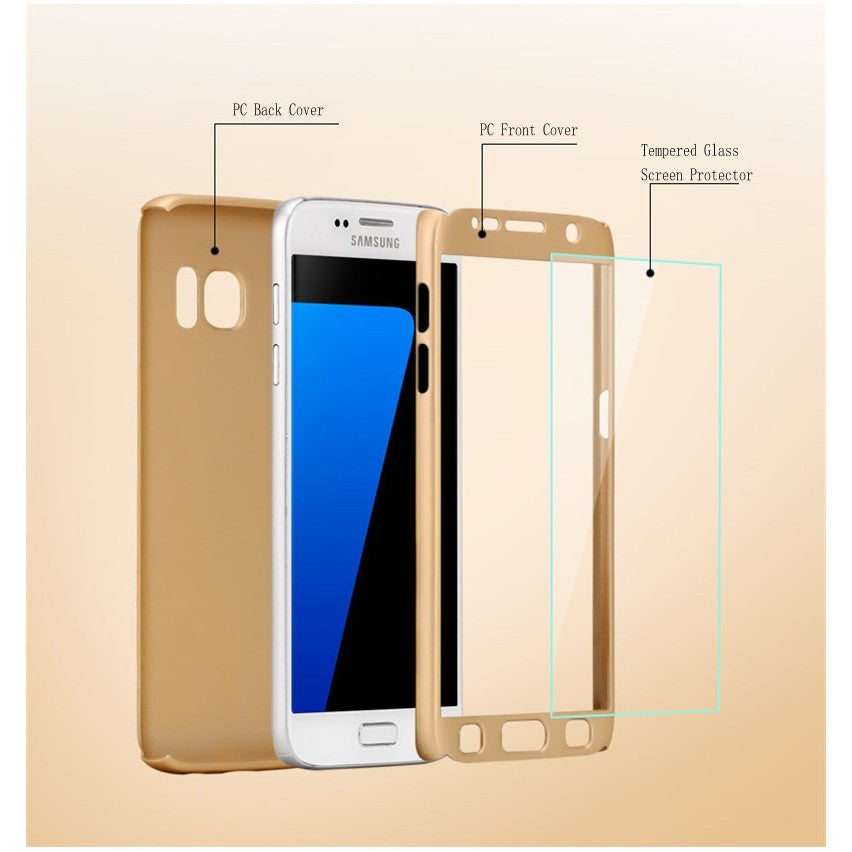 Husă Samsung Galaxy A7 2017, 360°, auriu