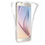 Husă Samsung Galaxy A7 2017, 360°, din TPU transparent, transparent cu margini albe