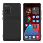 Husă Samsung Galaxy A71, cu buzunar pentru card, negru