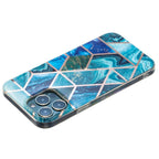 Husă Samsung Galaxy A71, marmorată, cu model geometric, albastru