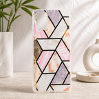 Husă Samsung Galaxy A71, marmorată, cu model geometric, multicolor