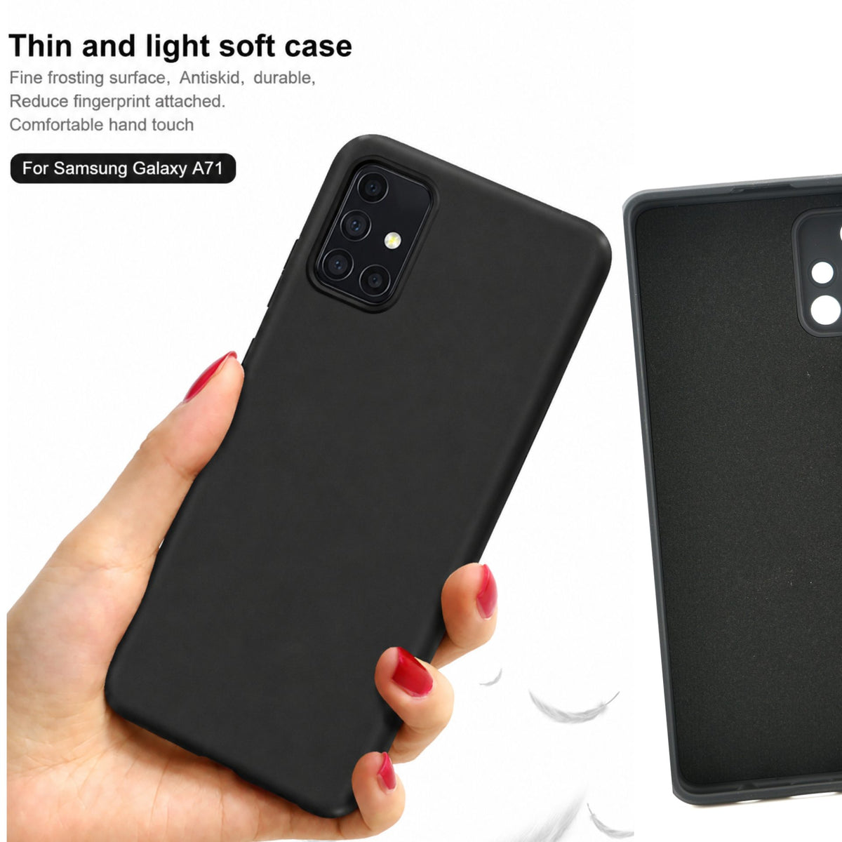 Husă Samsung Galaxy A71, mată, negru