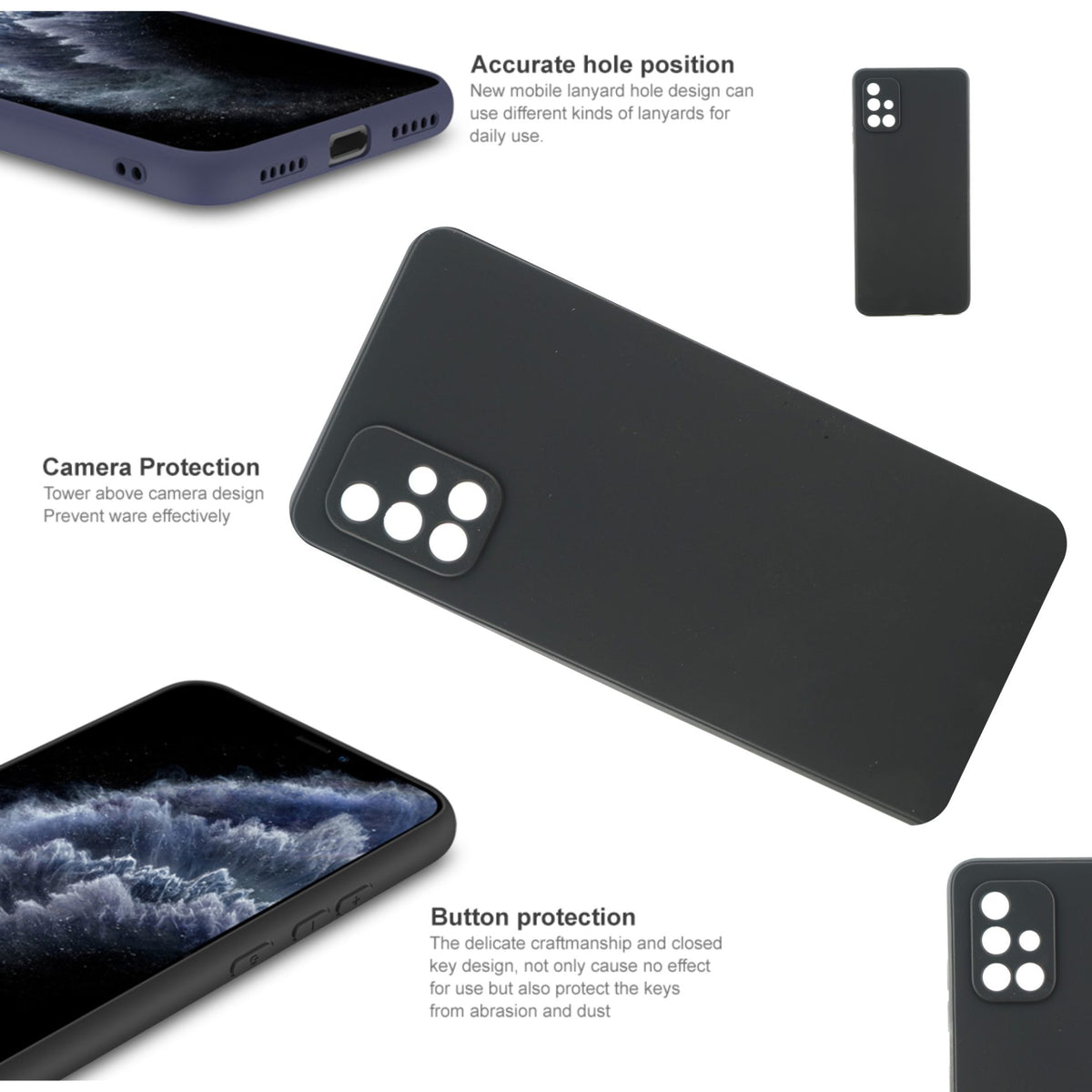 Husă Samsung Galaxy A71, mată, negru