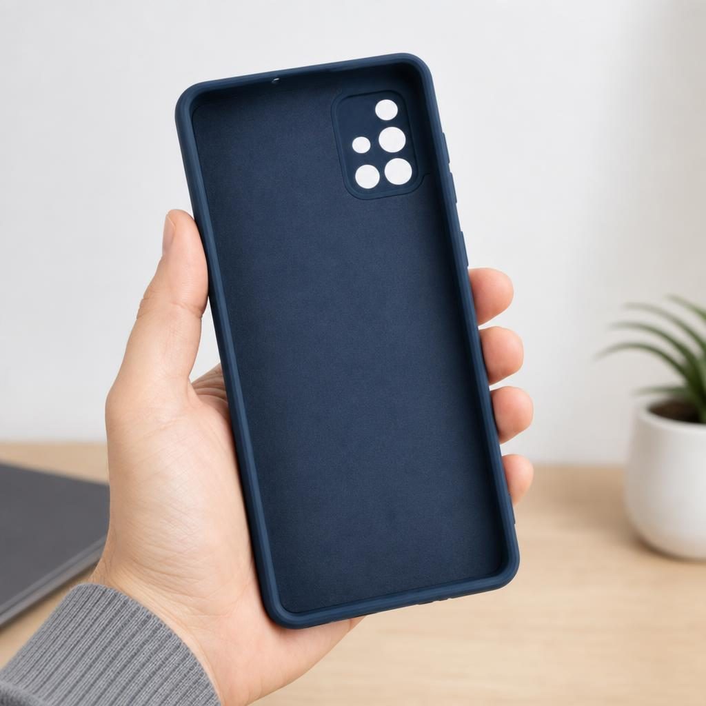 Husă Samsung Galaxy A71, silicon cu inel, albastru
