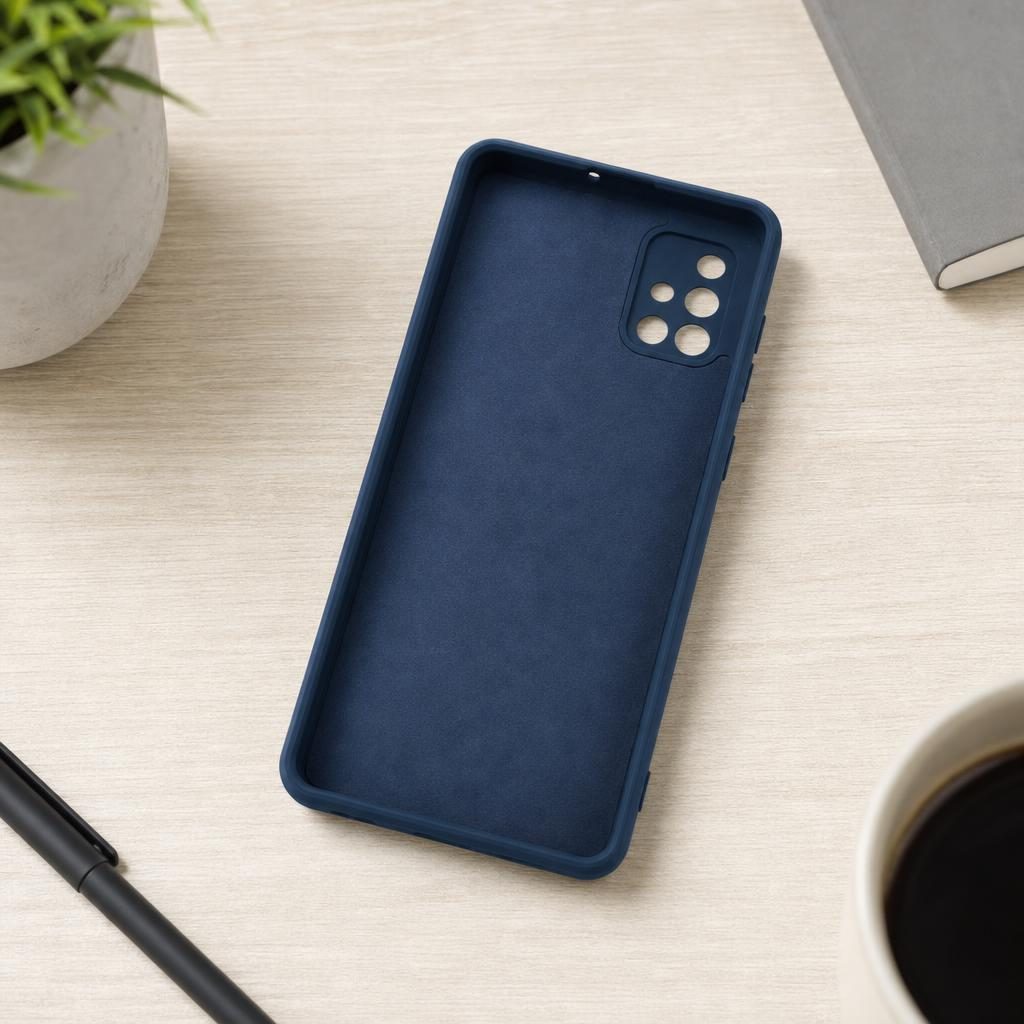 Husă Samsung Galaxy A71, silicon cu inel, albastru