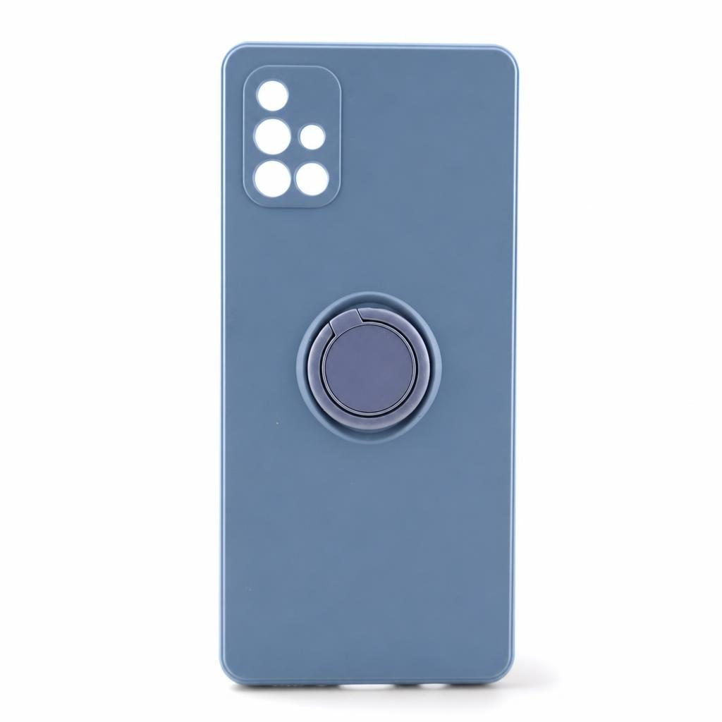 Husă Samsung Galaxy A71, silicon cu inel, albastru deschis