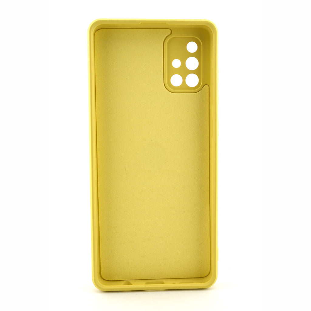 Husă Samsung Galaxy A71, silicon cu inel, galben