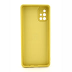 Husă Samsung Galaxy A71, silicon cu inel, galben