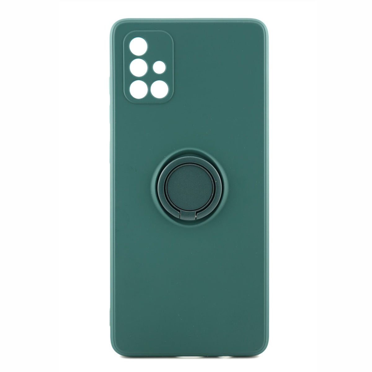 Husă Samsung Galaxy A71, silicon cu inel, verde