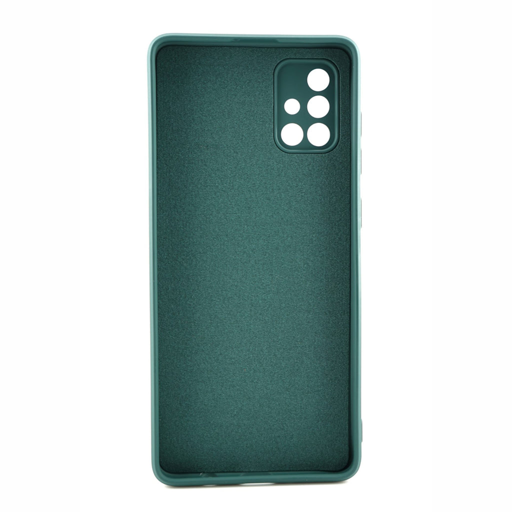 Husă Samsung Galaxy A71, silicon cu inel, verde