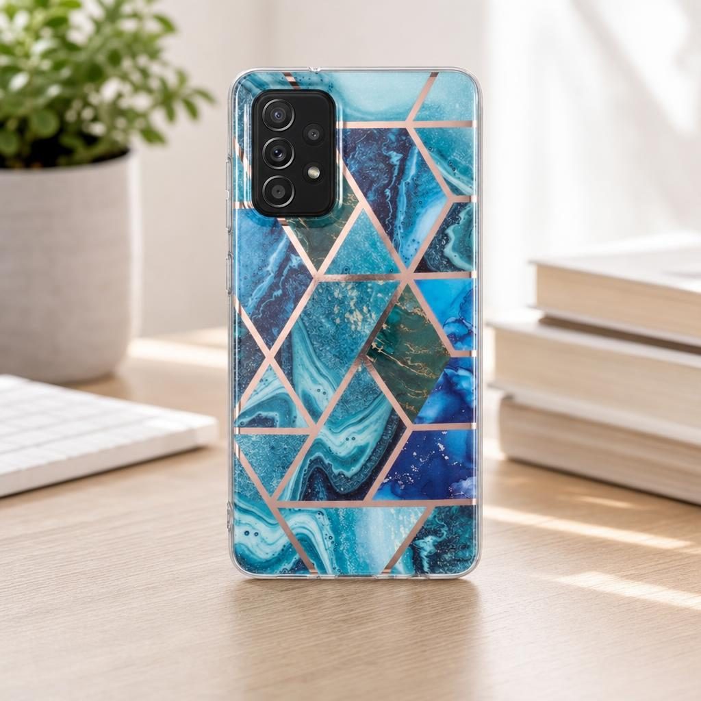 Husă Samsung Galaxy A72 / A72 5G, marmorată, albastru