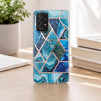Husă Samsung Galaxy A72 / A72 5G, marmorată, albastru
