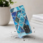 Husă Samsung Galaxy A72 / A72 5G, marmorată, albastru