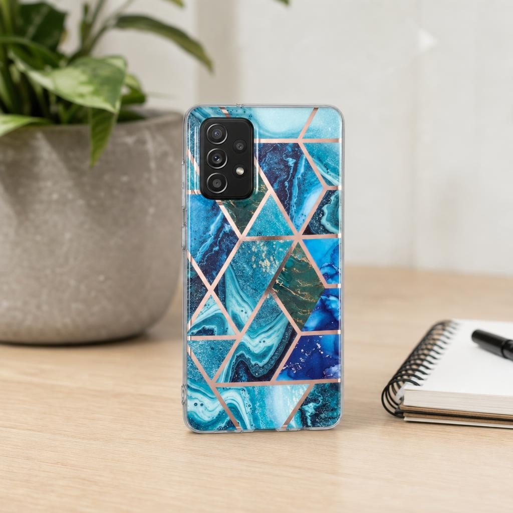 Husă Samsung Galaxy A72 / A72 5G, marmorată, albastru