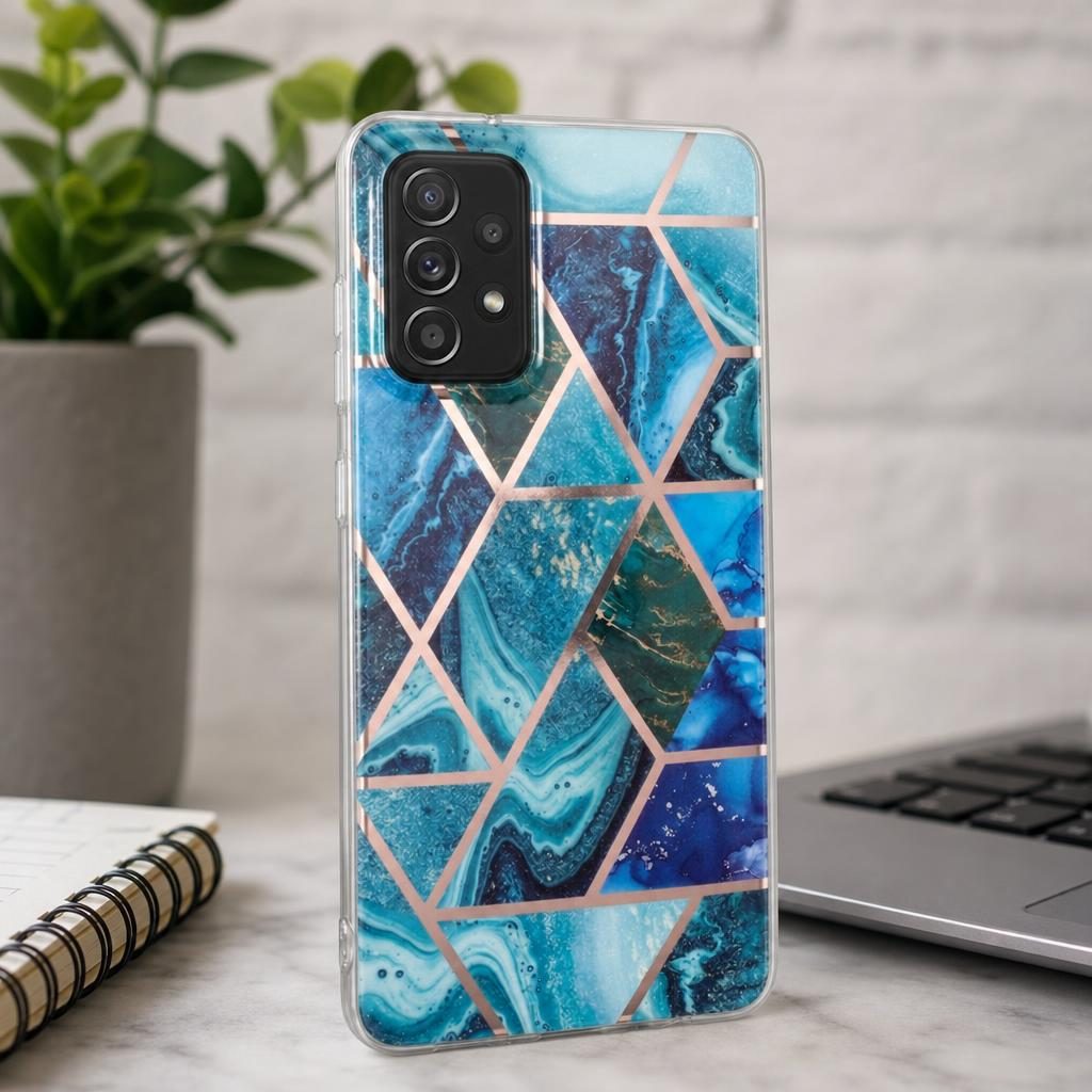Husă Samsung Galaxy A72 / A72 5G, marmorată, albastru