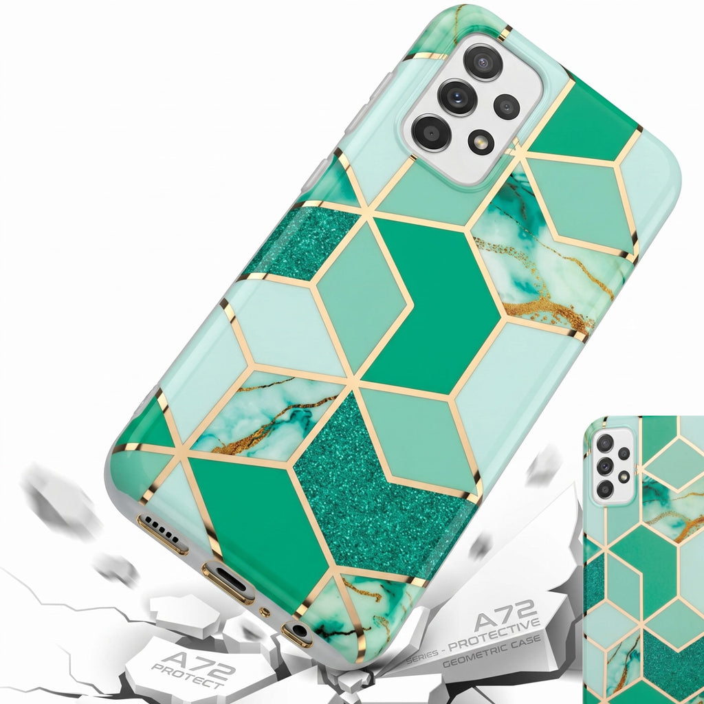 Husă Samsung Galaxy A72 / A72 5G, marmorată, verde