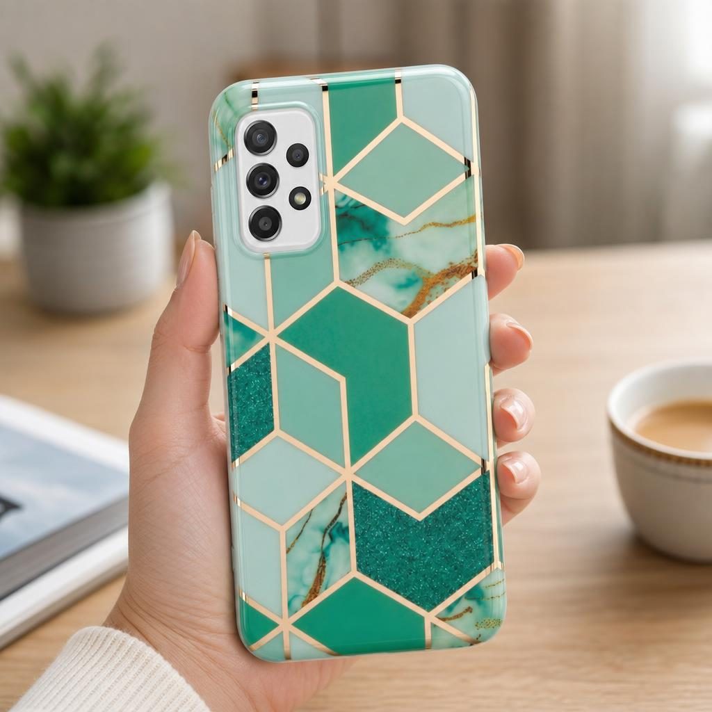 Husă Samsung Galaxy A72 / A72 5G, marmorată, verde
