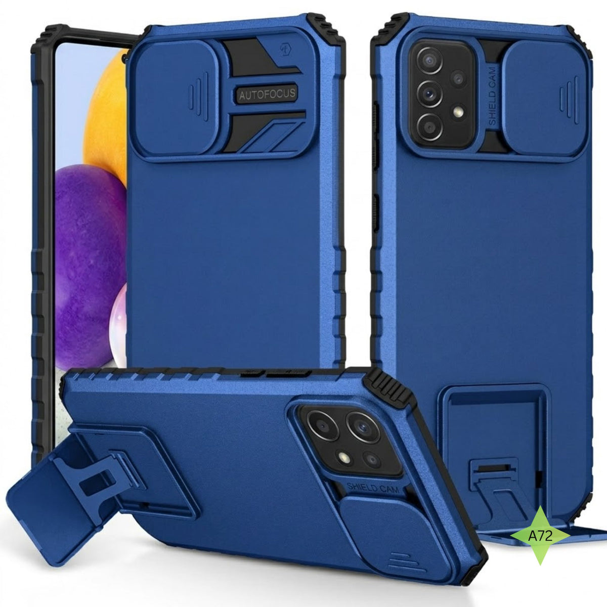Husă Samsung Galaxy A72 / A72 5G, ultra-rezistentă cu suport, albastru