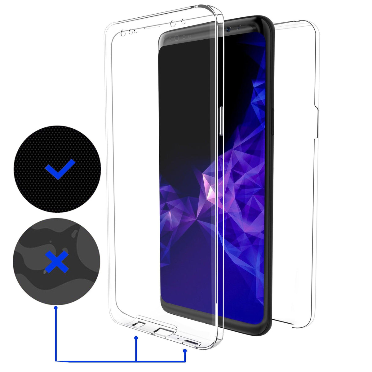 Husă Samsung Galaxy A8 2018, 360°, transparent