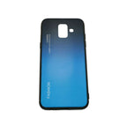 Husă Samsung Galaxy A8 2018, cu spate din sticlă în degrade, albastru