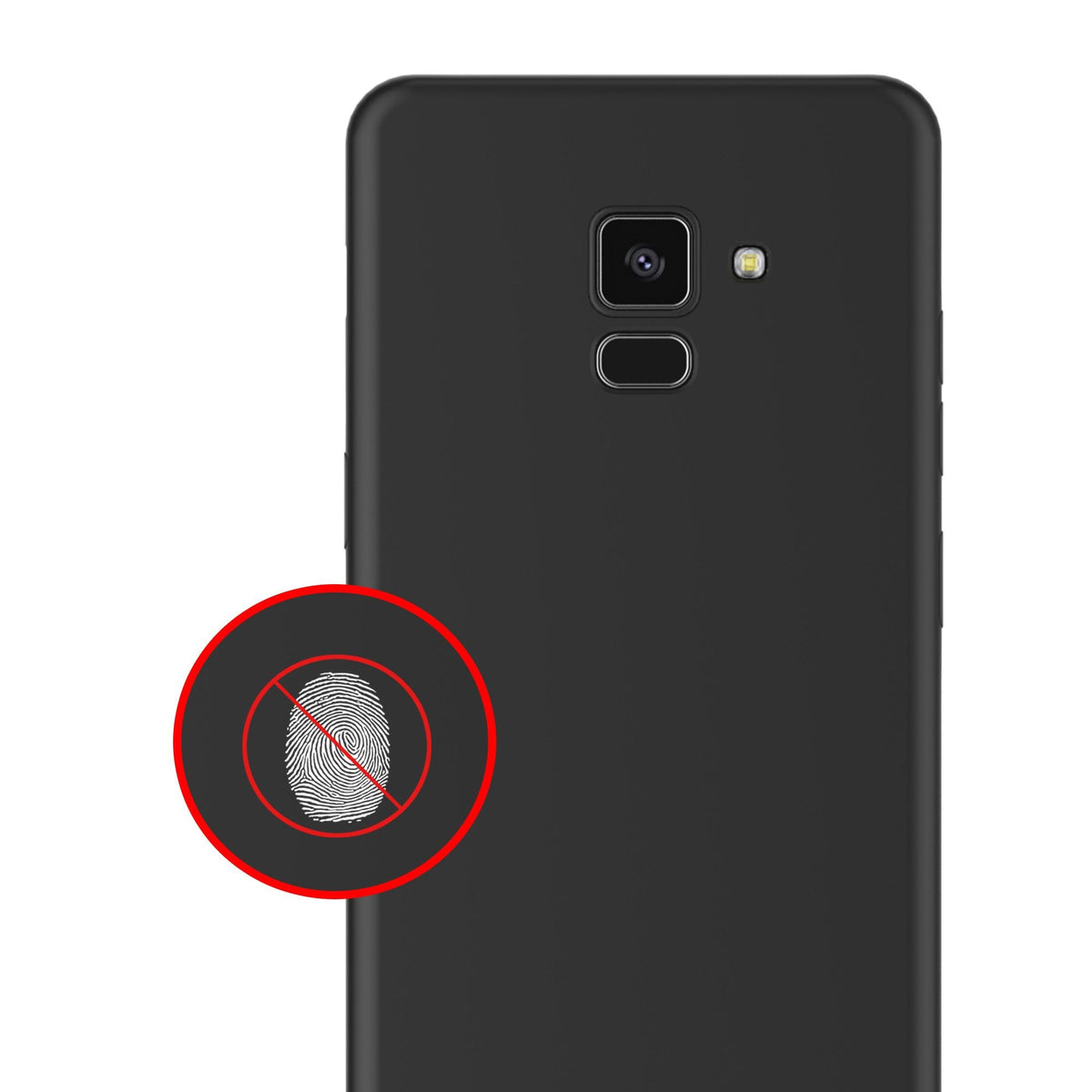 Husă Samsung Galaxy A8 2018, spate rigid, mată, subțire, negru