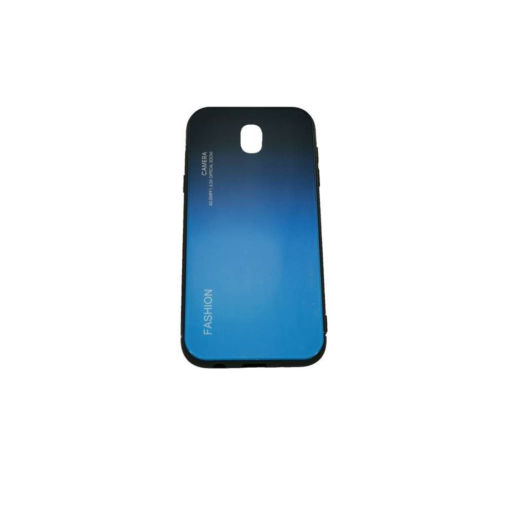 Husă Samsung Galaxy J5 2017, cu spate din sticlă în degrade, albastru