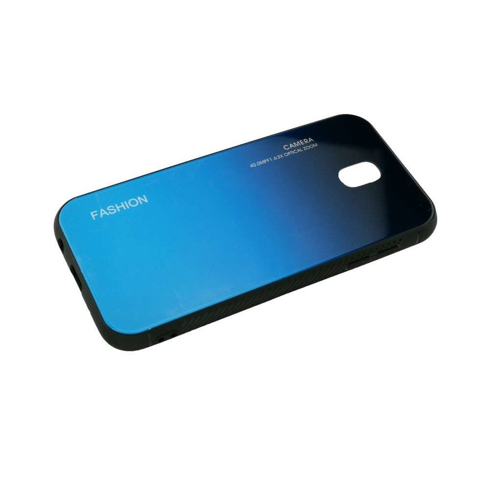 Husă Samsung Galaxy J5 2017, cu spate din sticlă în degrade, albastru