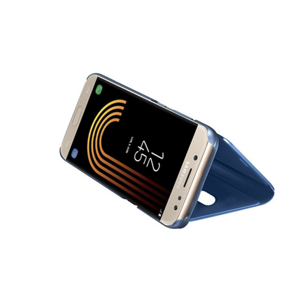 Husă Samsung Galaxy J7 2017, tip carte cu oglindă, albastru
