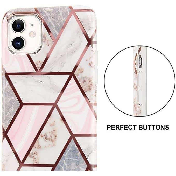 Husă Samsung Galaxy S10, marmorată, cu model geometric, alb