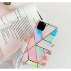 Husă Samsung Galaxy S10, marmorată, cu model geometric, roz