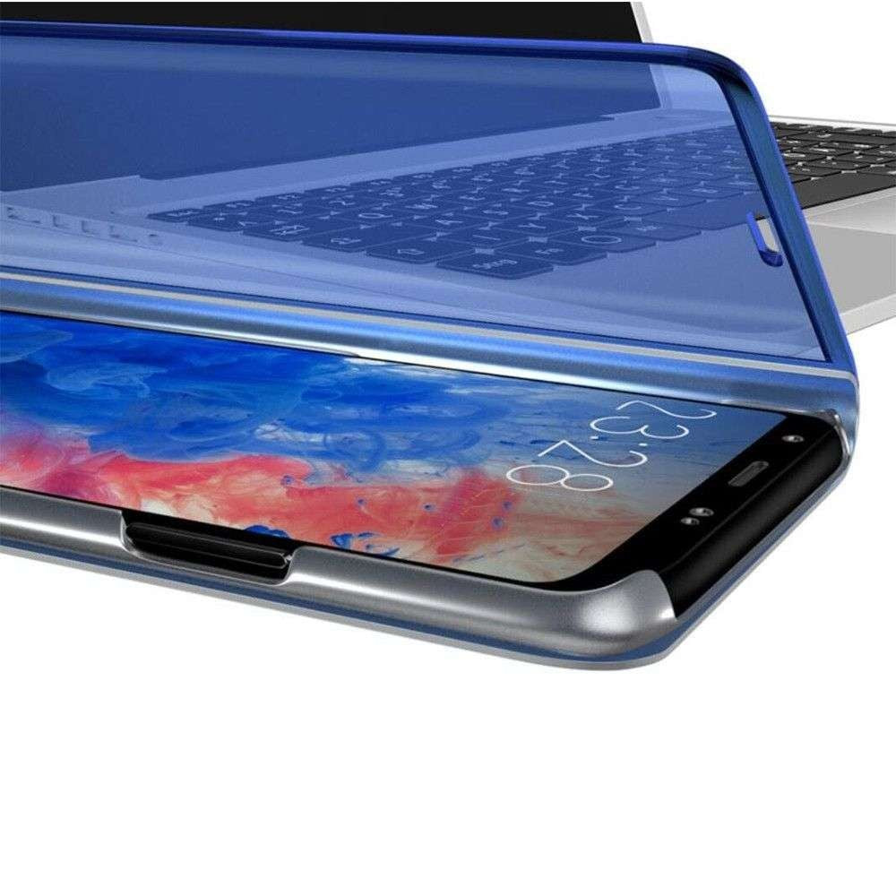 Husă Samsung Galaxy S10 Plus, tip carte cu oglindă, albastru