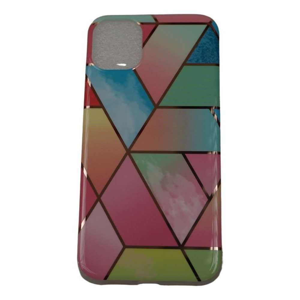 Husă Samsung Galaxy S10e, marmorată, cu model geometric, roz