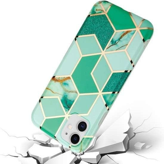 Husă Samsung Galaxy S10e, marmorată, cu model geometric, verde
