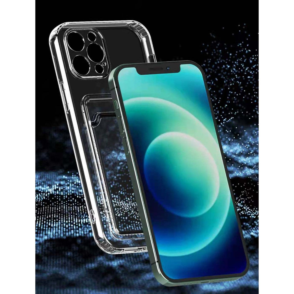 Husă Samsung Galaxy S20, cu buzunar pentru card, transparent