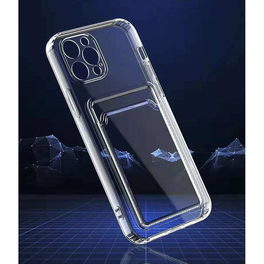 Husă Samsung Galaxy S20, cu buzunar pentru card, transparent