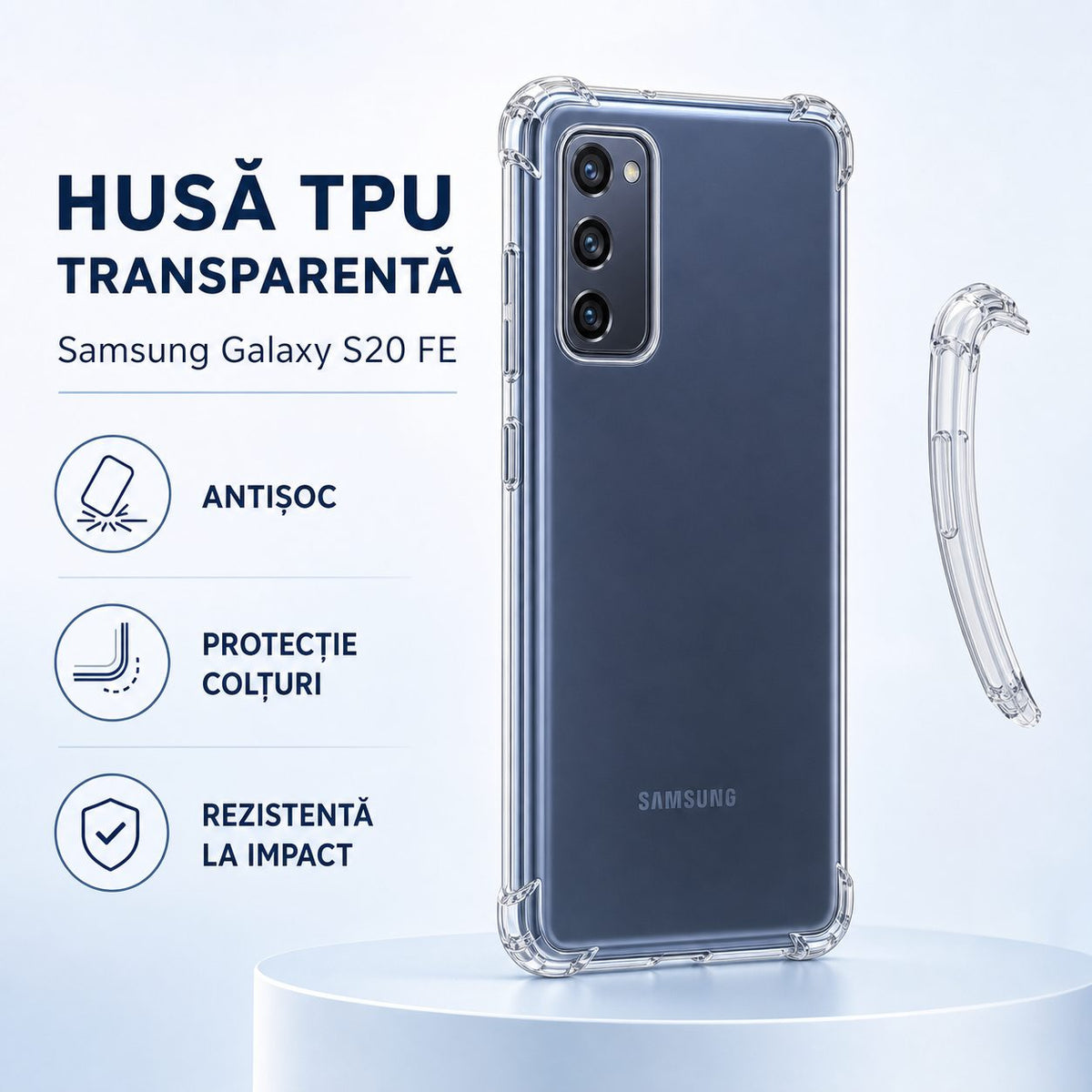 Husă Samsung Galaxy S20 FE, antișoc, transparent