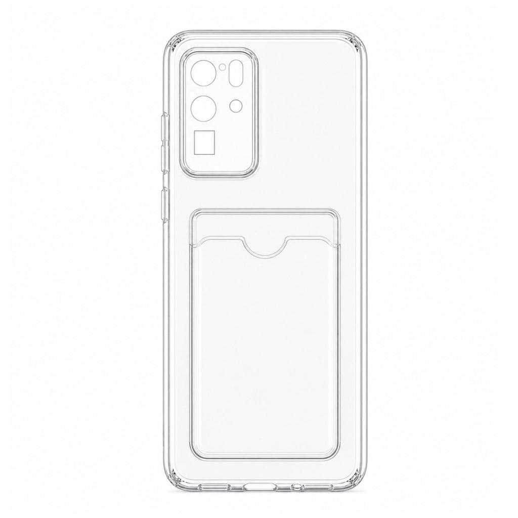 Husă Samsung Galaxy S20 Ultra, cu buzunar pentru card, transparent
