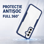 Husă Samsung Galaxy S21 FE, 360° ultra-rezistentă, albastru