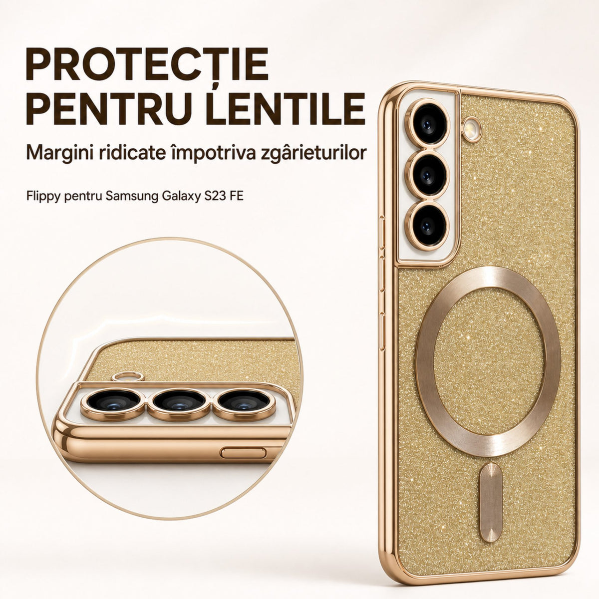 Husă Samsung Galaxy S21 FE, magnetică MagSafe, auriu