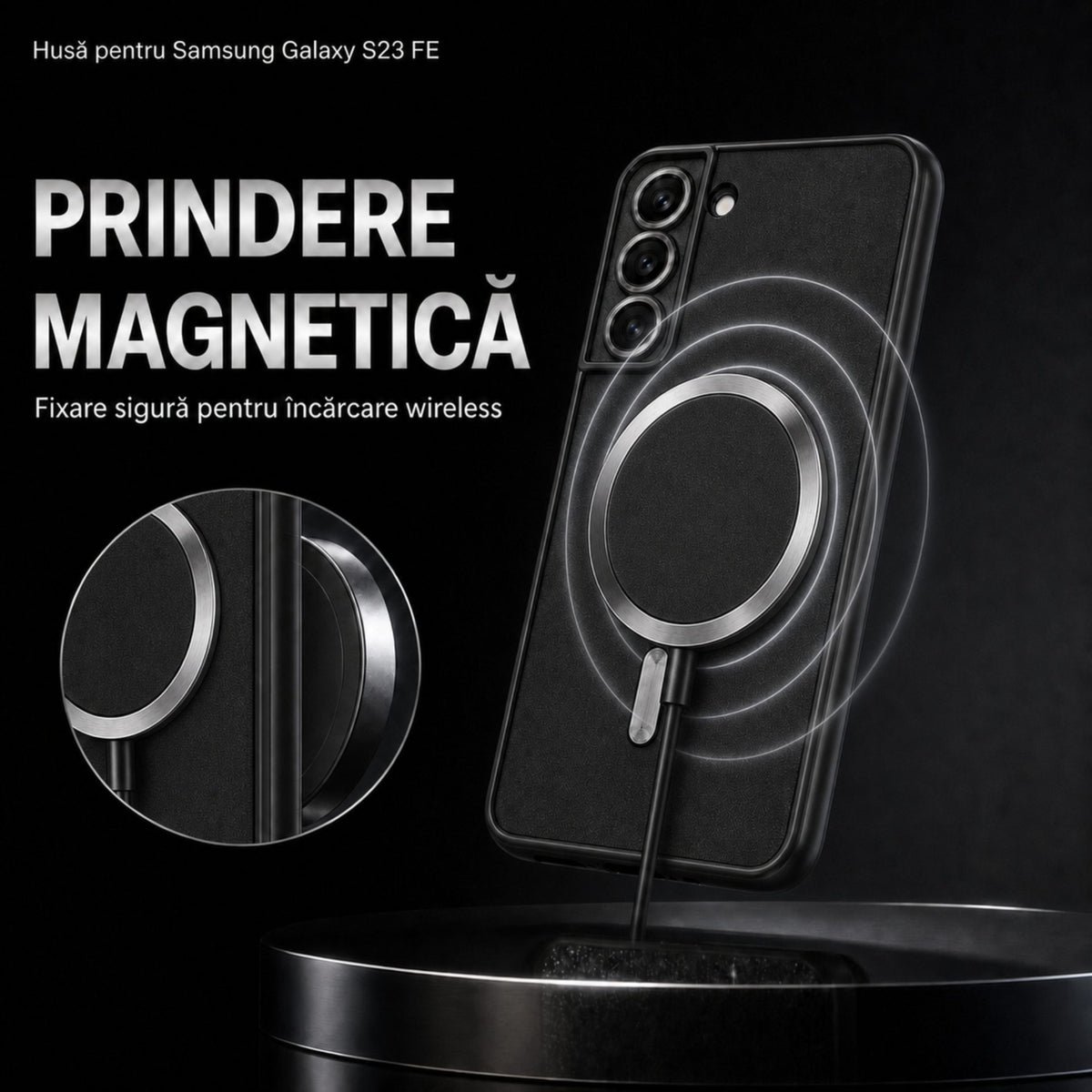 Husă Samsung Galaxy S21 FE, magnetică MagSafe, negru