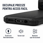 Husă Samsung Galaxy S21 FE, ultra-rezistentă cu suport, negru