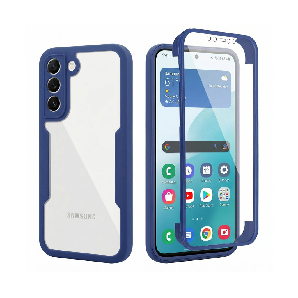 Husă Samsung Galaxy S22, 360° ultra-rezistentă, albastru