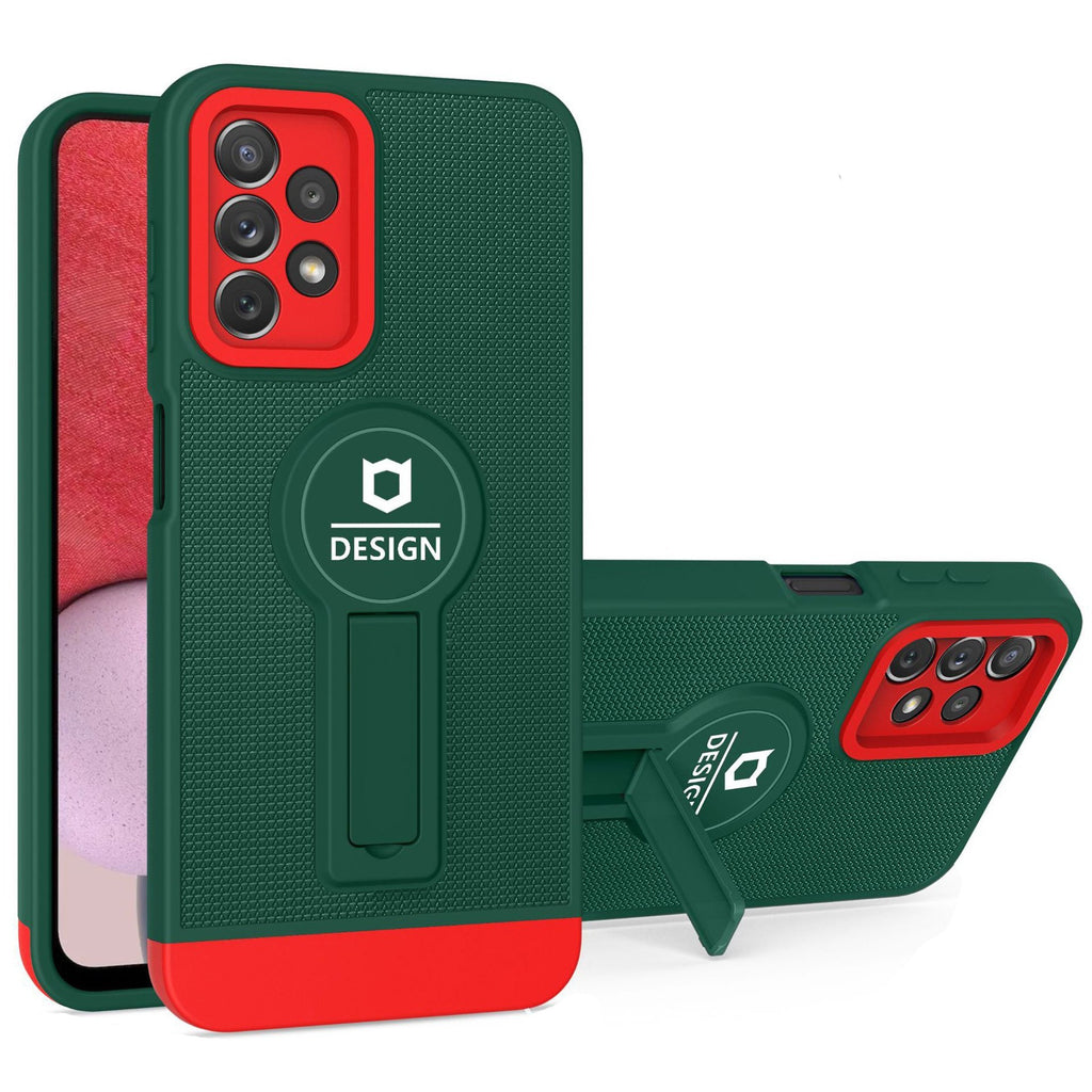 Husă Samsung Galaxy S22, tip armură, cu stand și suport magnetic auto, verde/roșu