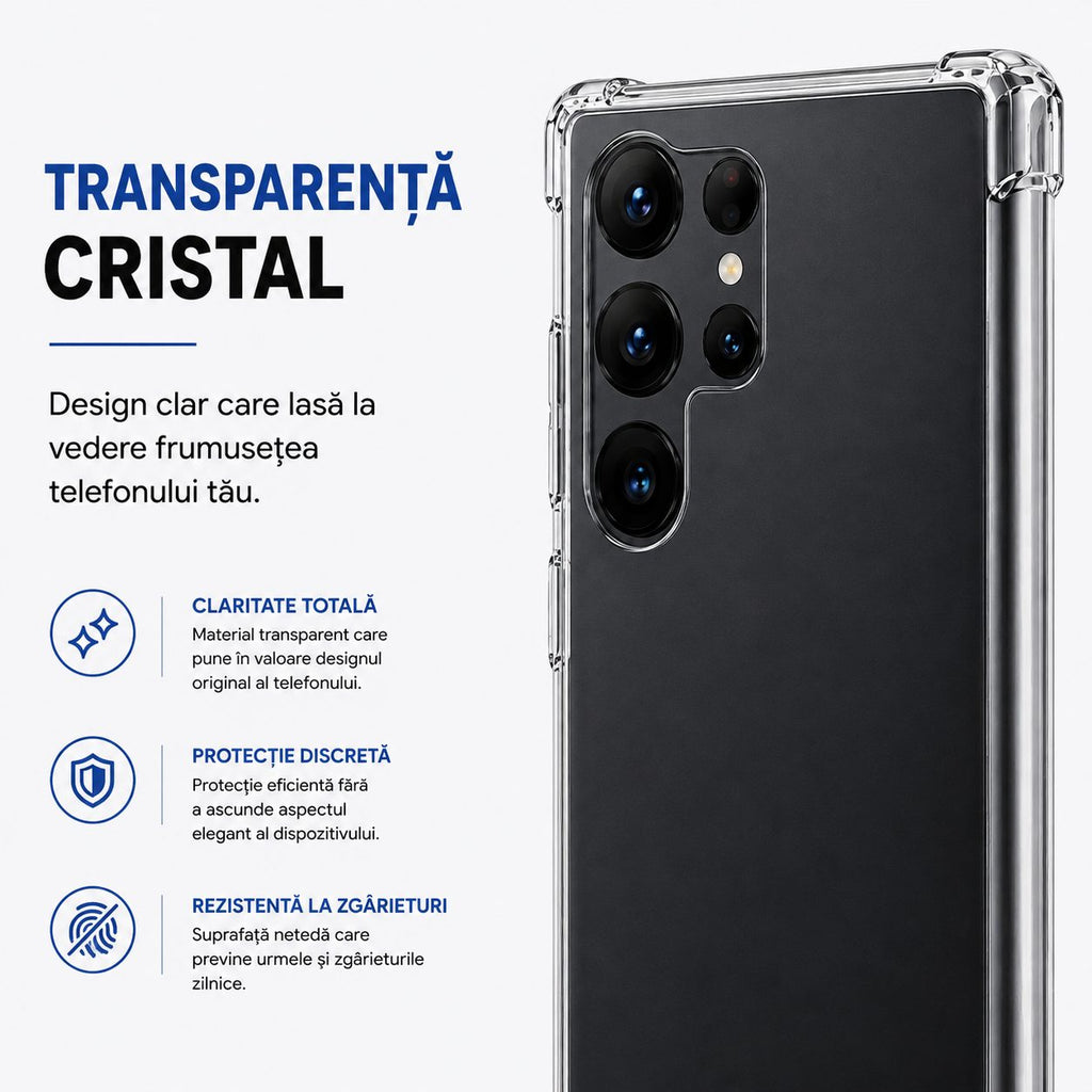 Husă Samsung Galaxy S22 Ultra, antișoc, transparent
